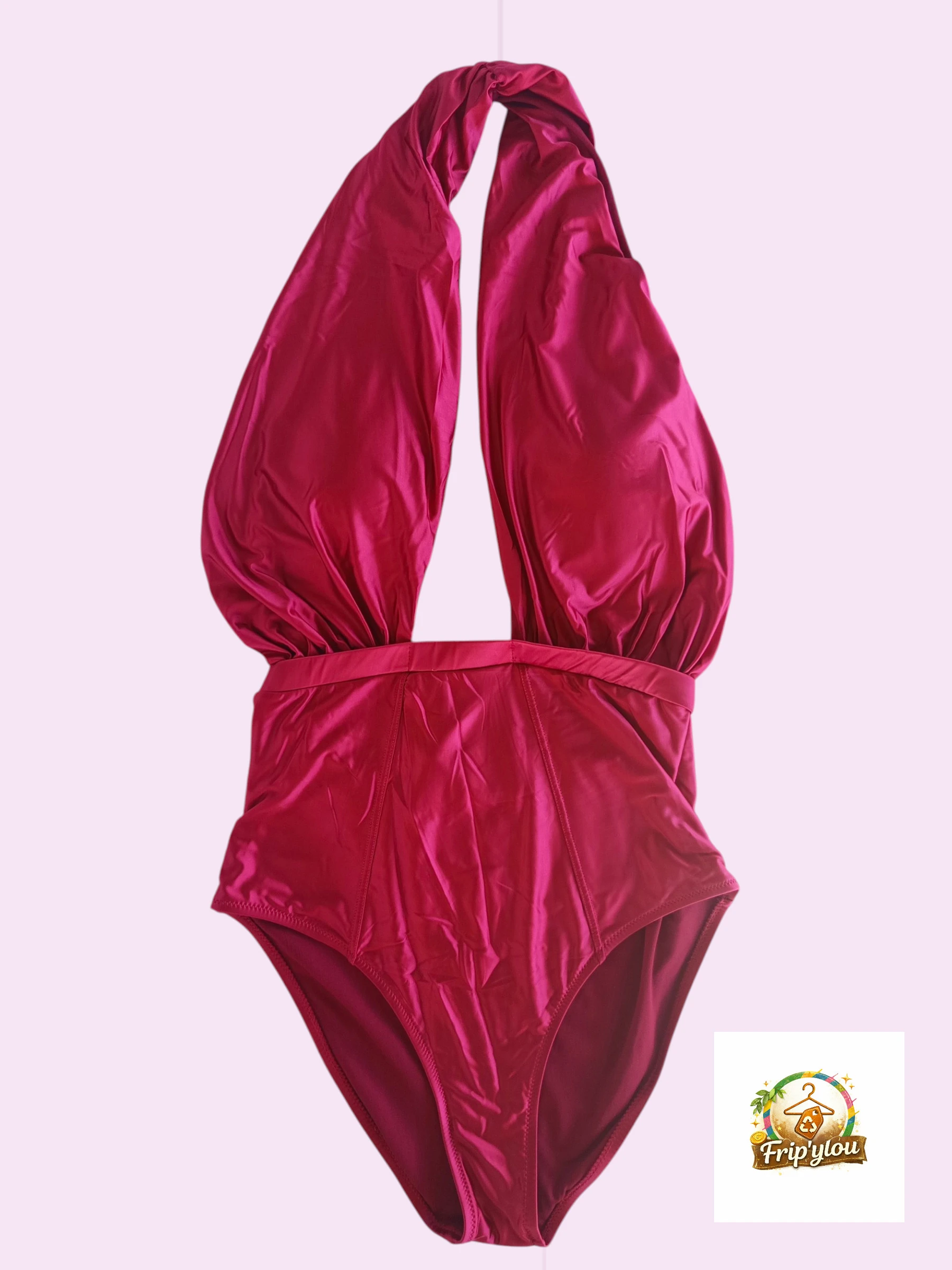 Maillot de bain 1 pièce satiné dos nu – Très élégant A1758